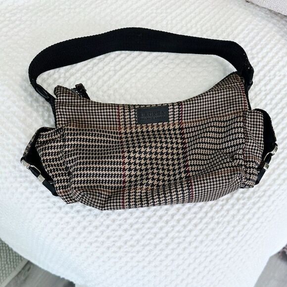 Y2K Vintage Ralph Lauren Checkered Shoulder Bag - Picture 1 of 6